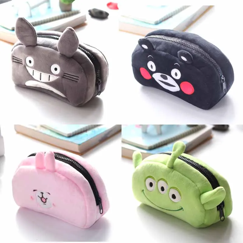 

1pc 20cm cartoon Kumamon totoro monster funny chicken doraemon rabbit plush pencil bag case prize stuffed toy