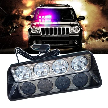 

8LED/16LED Windshield Sucker Car Flash Signal Emergency Fireman Police Beacon Warning Light Led Strobe Light Bar Red Blue Amber