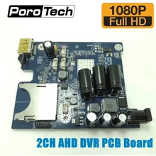 2CH мини AHD DVR печатная плата HD 1080P 2ch автомобильный автобус Мобильный DVR плата Цифровой видеорегистратор Поддержка SD карты с пультом дистанционного управления