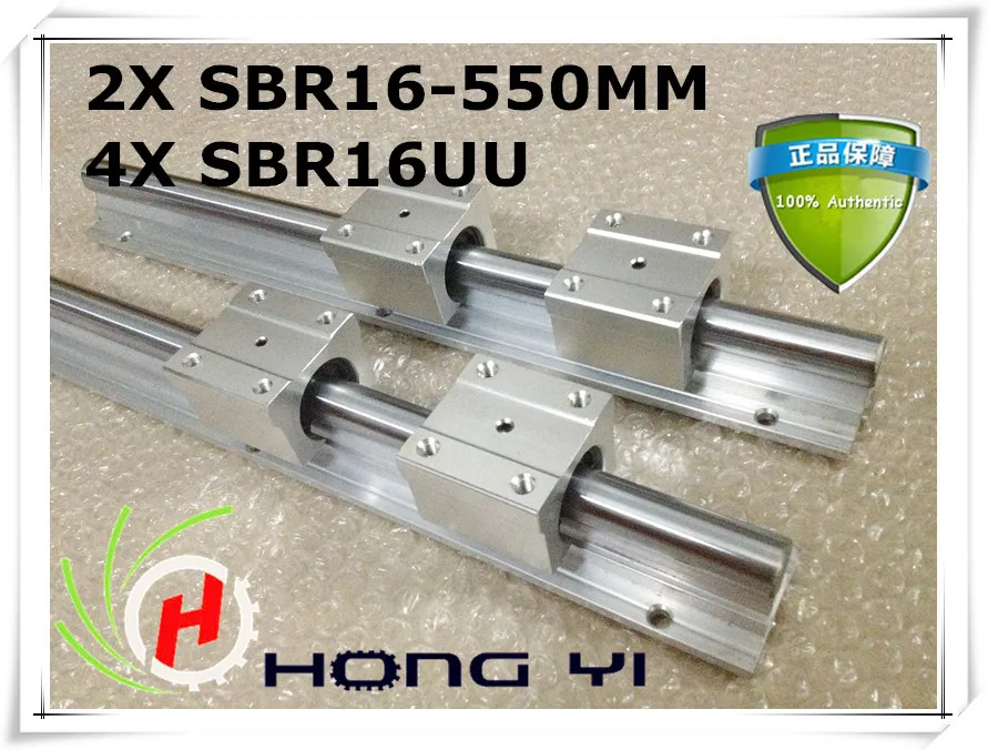 

Best Price! 2pcs SBR16 rail L550mm 16mm linear guide cnc router part linear rail 4PCS SBR16UU blocks