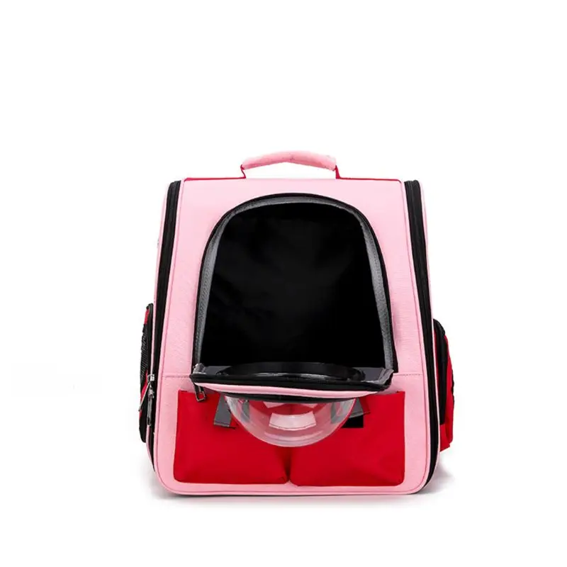 

Patchwork Pet Carrier Backpack Lots of Breaathable Holes for Dogs and Cats