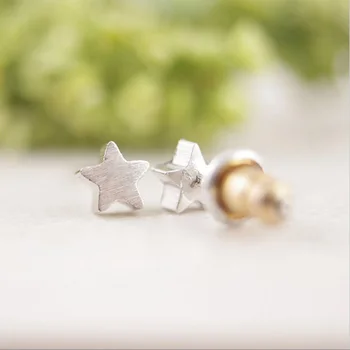 

Wholesale 10 Pairs Tiny Star Studs Five-Pointed Star Earring Brushed Surface Stud Earrings Fashion Women Jewelry