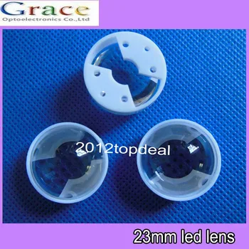 

100pc 60degree High Power LED lens 23mm convex lens pmma led lens with white holder DIY