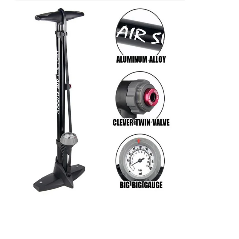 

Bike Floor Pump With Gauge Presta Schrader Valve Adapter 160Psi Foot Bicycle Pump Air Inflator Tire Pump Road MTB Bike Pump
