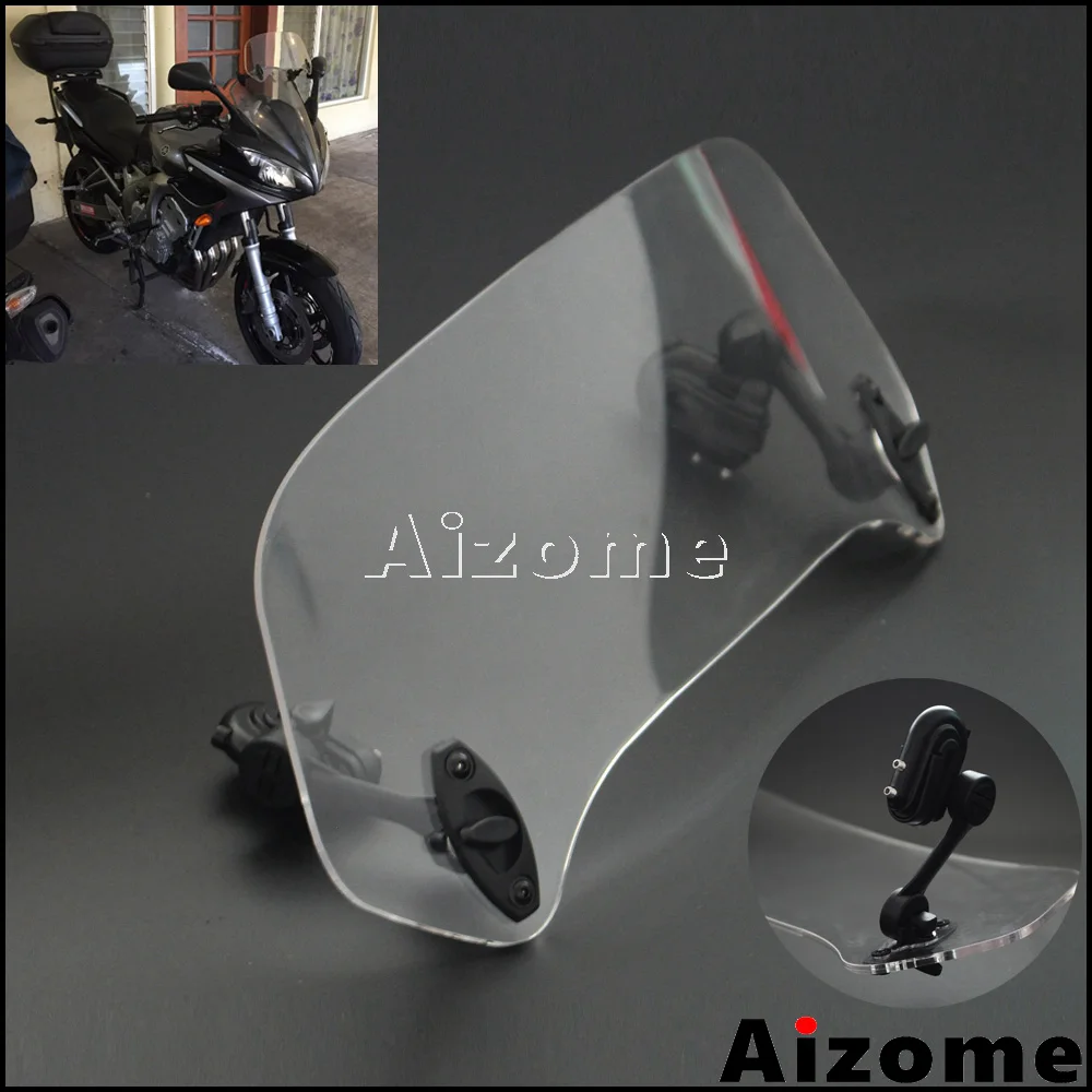 

Universal Motorcycle Air Deflector Adjustable Spoiler Windshield Windscreen Extension For Yamaha YZF R3 R1 FZ8 Fazer MT-09 FZ-09