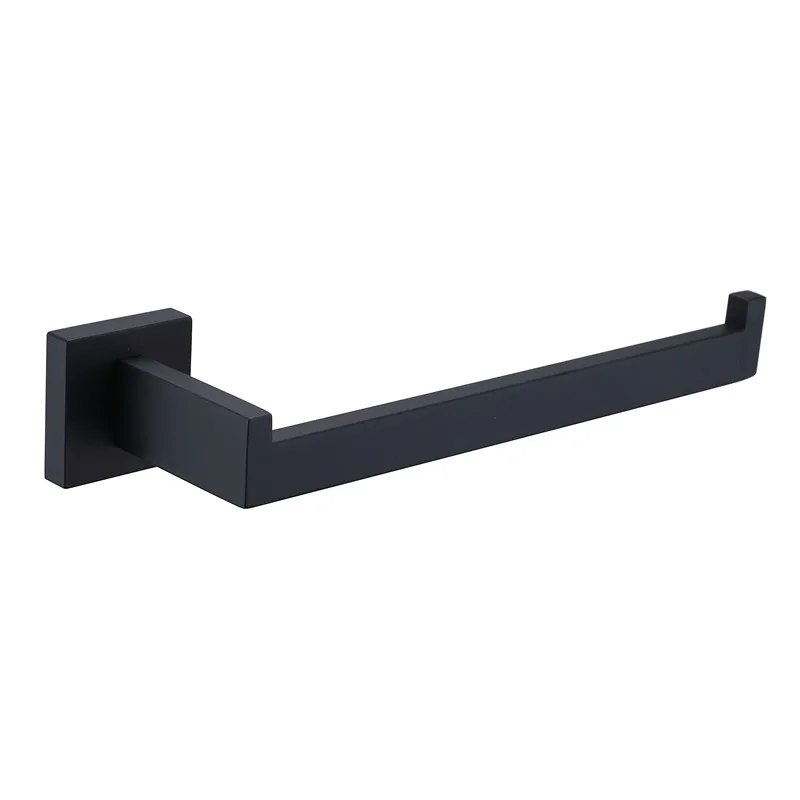 Single Towel Rail Набор аксессуаров для ванной, черный крючок для халата, вешалка для полотенец, барная полка, держатель для бумажной ткани, держатель для зубной щетки, аксессуары для ванной комнаты - Цвет: Single Towel Rail