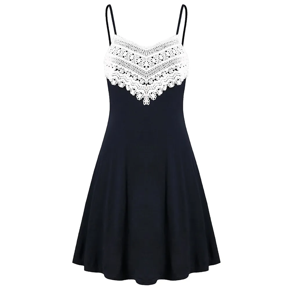 

Fashion Womens Dress Lace Backless Mini Dress Sleeveless Dress
