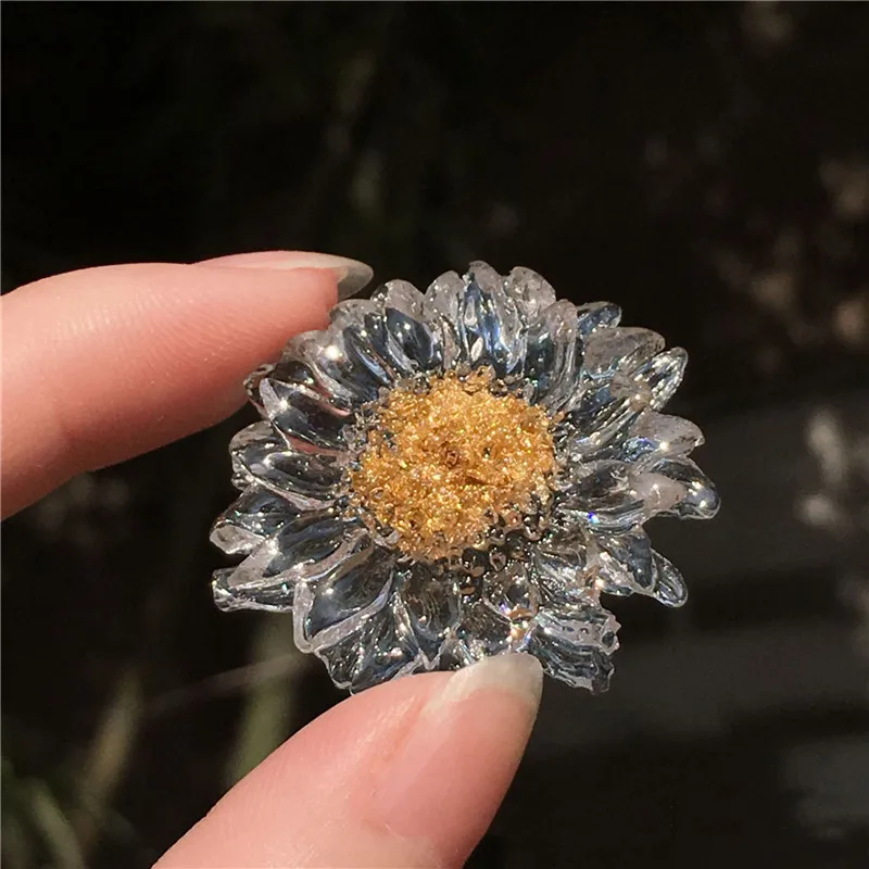 

3pcs 36mm Transparent Gold Foil Daisy Resin Patch Findings Earrings Charms DIY Brooch Women Handmade Jewelry Accessories F355