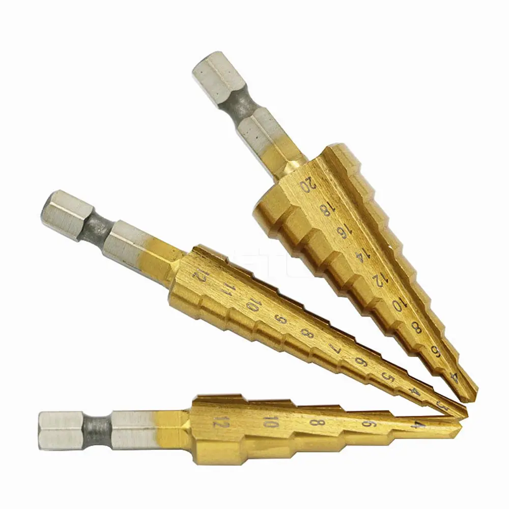 Quick Release Titanium Cone Drill Bit Plastic Hss Step Cone Taper Drill