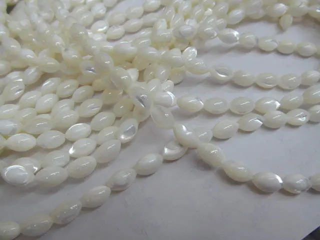 

high quality 5strands 6-16mm Natural pearl of mother shell , drum rice white brown connector Bead