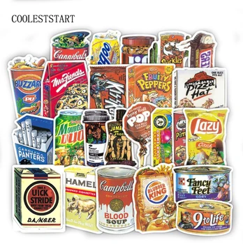 

75Pcs/Lot Funny Snacks And Drinks Graffiti Stickers For Laptop Car Pad Luggage Phone Bicycle Decal Toy Stickers
