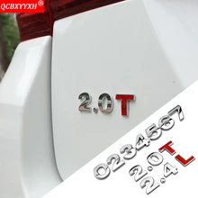 Autocollant de queue de voiture en métal | 3D 1.4 1.5 1.6 1.8 2.0 L T, voiture Turbo moteur de coffre arrière, Badge autocollant de queue de voiture, accessoires