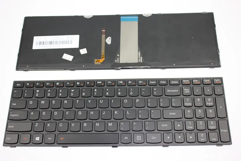 100% натуральная новый для Lenovo IdeaPad 500-15 500-15acz 500-15isk Английский США клавиатура с подсветкой с черной рамкой