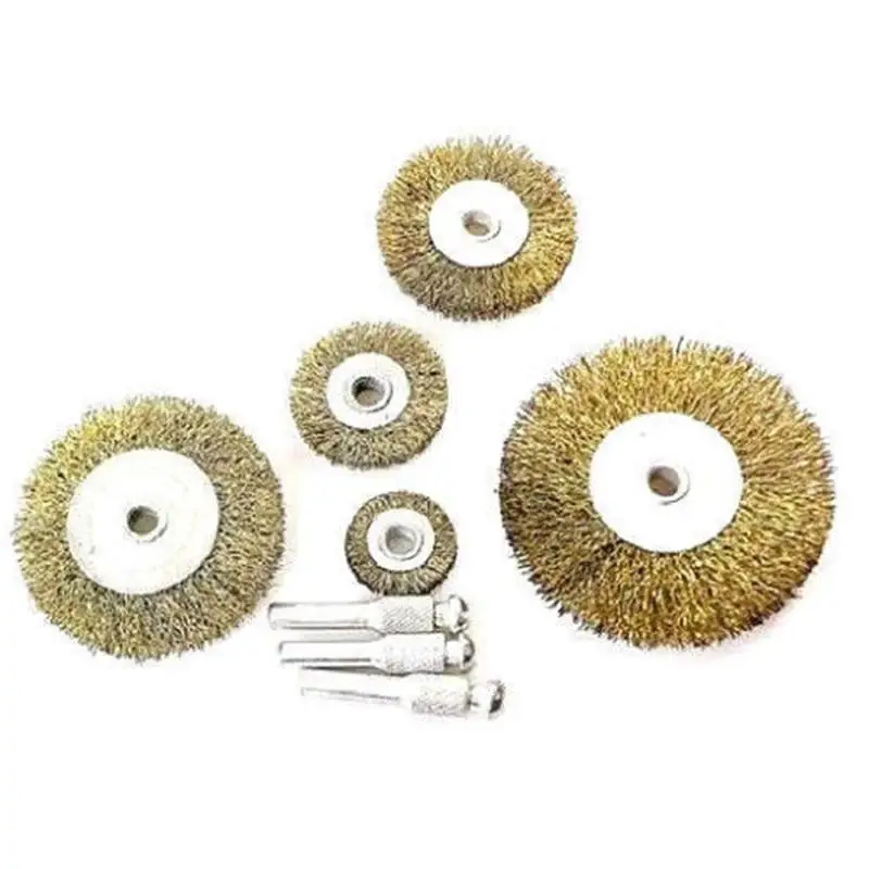 

4500rpm Wire brushes Drill Drahtbürsten Steel Wire Brass coating Metal Set Cleaning Tasse Rust 3 *Connecting Rods