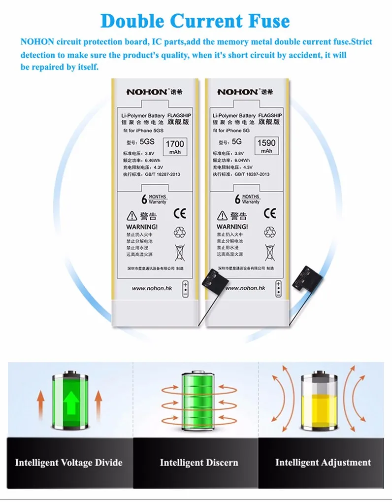 NOHON Battery For Apple iPhone 5 1 Details (8)