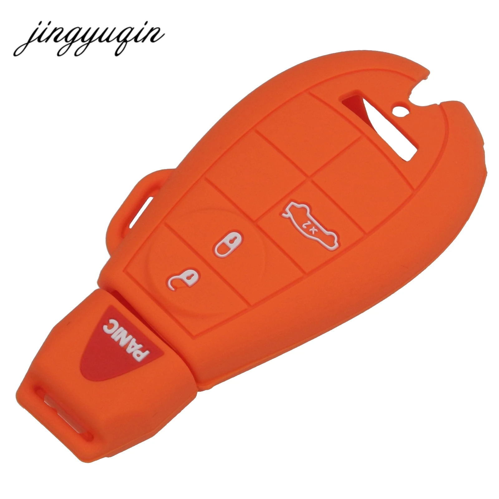 Jingyuqin 30 шт./лот силиконовый чехол для fiat Chrysler 300 Dodge JCUV Ddart Jeep Grand Cherokee Compass 4 кнопки ключа автомобиля