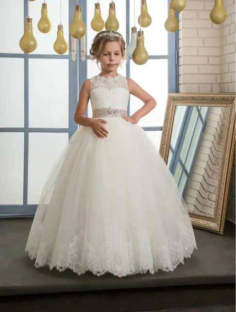 Best price at $104 Cheap Flower Girls Dresses For Wedding Gown Tulle Kids Evening Gowns Ball Gown Communion Dresses Pageant Dresses for Girls