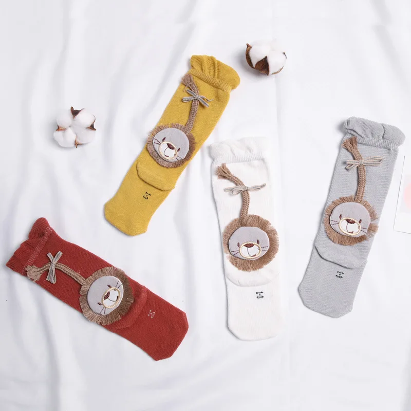 2019 New Spring and Autumn Cartoon Lion Baby Socks 0-1-3Y Newborn Children's Socks Loose Mouth Cotton Baby Stuff for Newborns