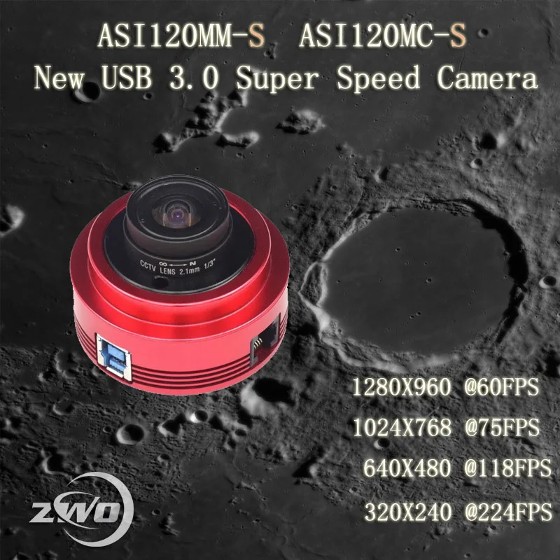 ZWO ASI120MC-S цвет cаmara ASI планетарио Солнечный лунный/guia de alta velocidad USB3.0