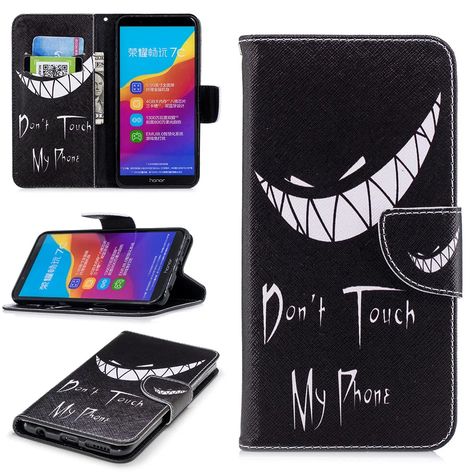 الهاتف غطاء الوجه حافظة لهاتف huawei زميله 8 9 10 20 لايت P30 برو الشرف 10 5X 6C 7X8 8A 8C V8 الرجعية كابا محفظة جلدية كوكه D07Z