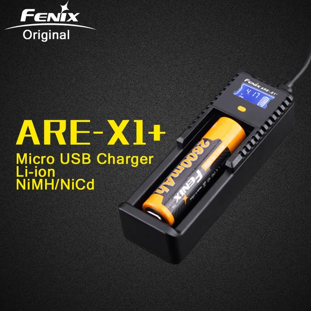 Fenix ARE-X1+ умный ЖК-дисплей Li-Ion USB интеллектуальное зарядное устройство для 18650 26650 AA AAA