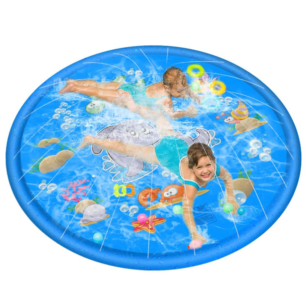 Baby Kids Water Play Mat Inflatable Fun Activity Play Center Water Mat Outdoor Water Toys for Kids Sprinkler Play Pad#y2*1