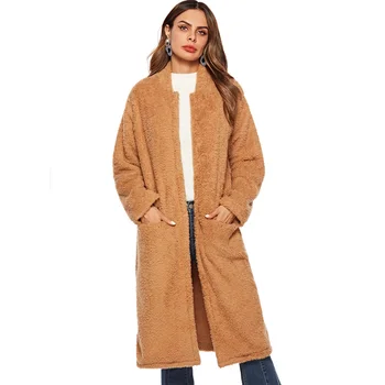 

High Quality Elegant Long Faux Fur Coat Women 2018 New Autumn Winter Warm Soft Fur Jacket Female Plush Overcoat Casual Outerwear