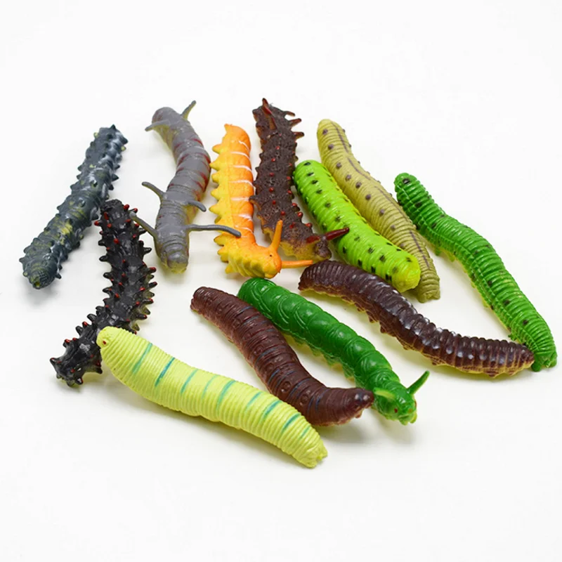 

6 pcs/set funny new Different Twisty Worm Realistic Fake Caterpillar Insect Educational Trick Toy