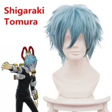 Аниме мой герой Академии сигараки Tomura костюмы косплей играть синие волосы, парики для мужчин Хэллоуин Необычные Бал костюмы Головные уборы