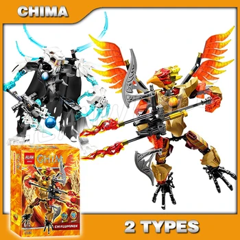

2types Chi Fluminox Sir Fangar Mech Robots Warrior Phoenix Saber-tooth tiger Chest Armor Building Block Toy Compatible with Lago