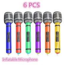 6 шт надувной пластиковый микрофон 33 см вечерние игрушки подарок для детей(случайный цвет