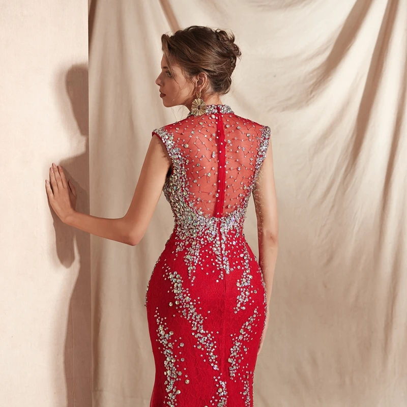 Новое поступление красное вечернее платье 2019 abendkleid платье вечернее платье халат de soiree Кафтан Дубай торжественное платье Русалка Вечерние