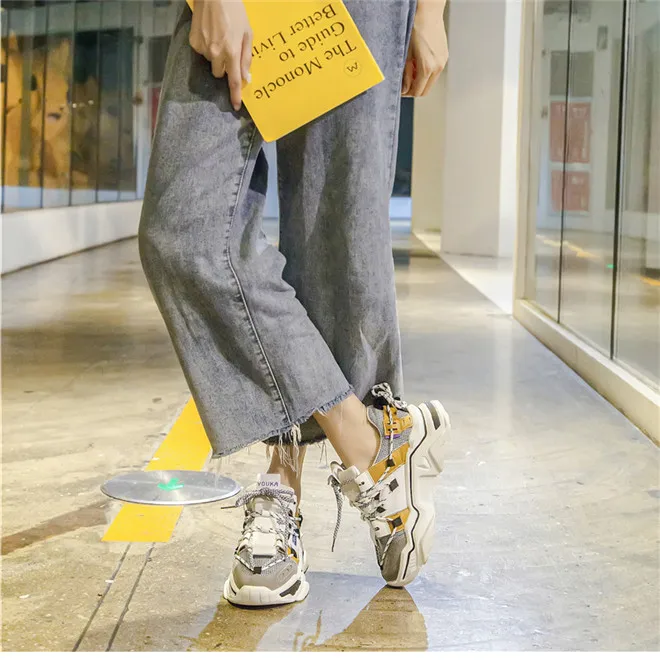 Sneakers Women Running Shoes Increasing 6CM INS Ulzza Harajuku Sneakers Cushioning Height Platform Breathable Sports Walking (13)