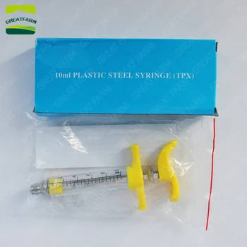 

100 pcs 10ml yellow plastic steel colored syringe reusable dose 10ml large plastic syringe