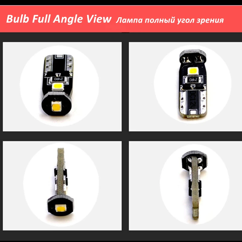 Yhkoms 10 шт. Белый T10 3-SMD W5W 2835 LED Лампочки 158 192 168 194 Супер яркий свет сторона Внутренний DC12V номерные знаки для мотоциклов