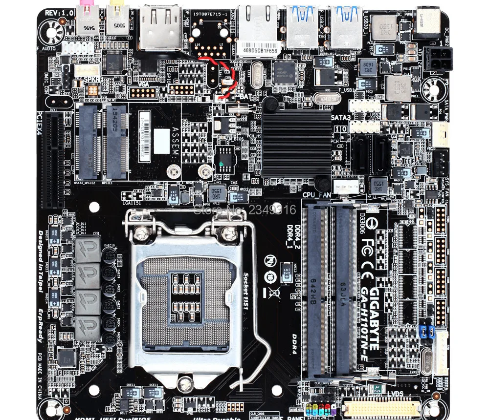 

ITX 17*17 HTPC For Gigabyte GA-H110TN-E DDR4 Original Used Desktop Motherboard H110TN-E H110 LGA 1151 MINI-ITX