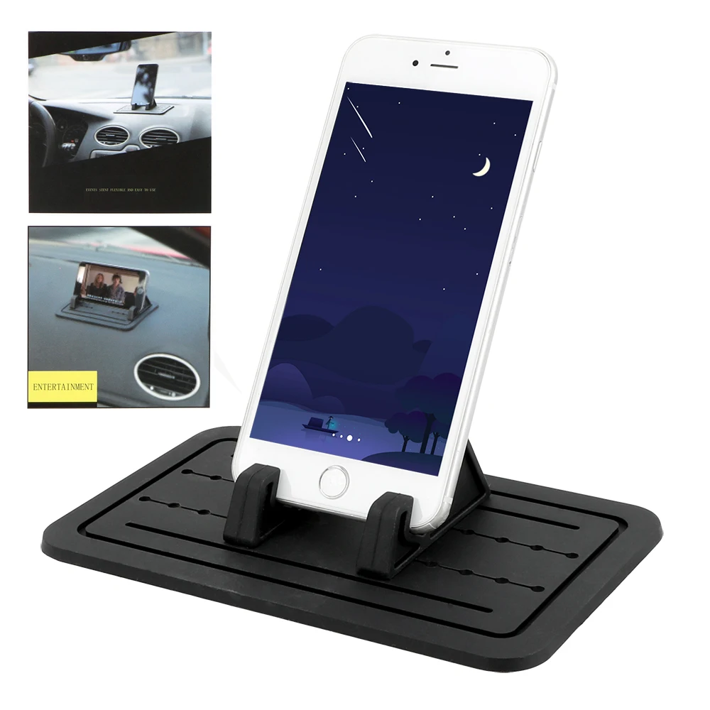 

Car Holder Auto Mobile Dashboard Sticky Pad 360 Rotating Phone Bracket Adjustable Silicone Non-Slip Mat Universal