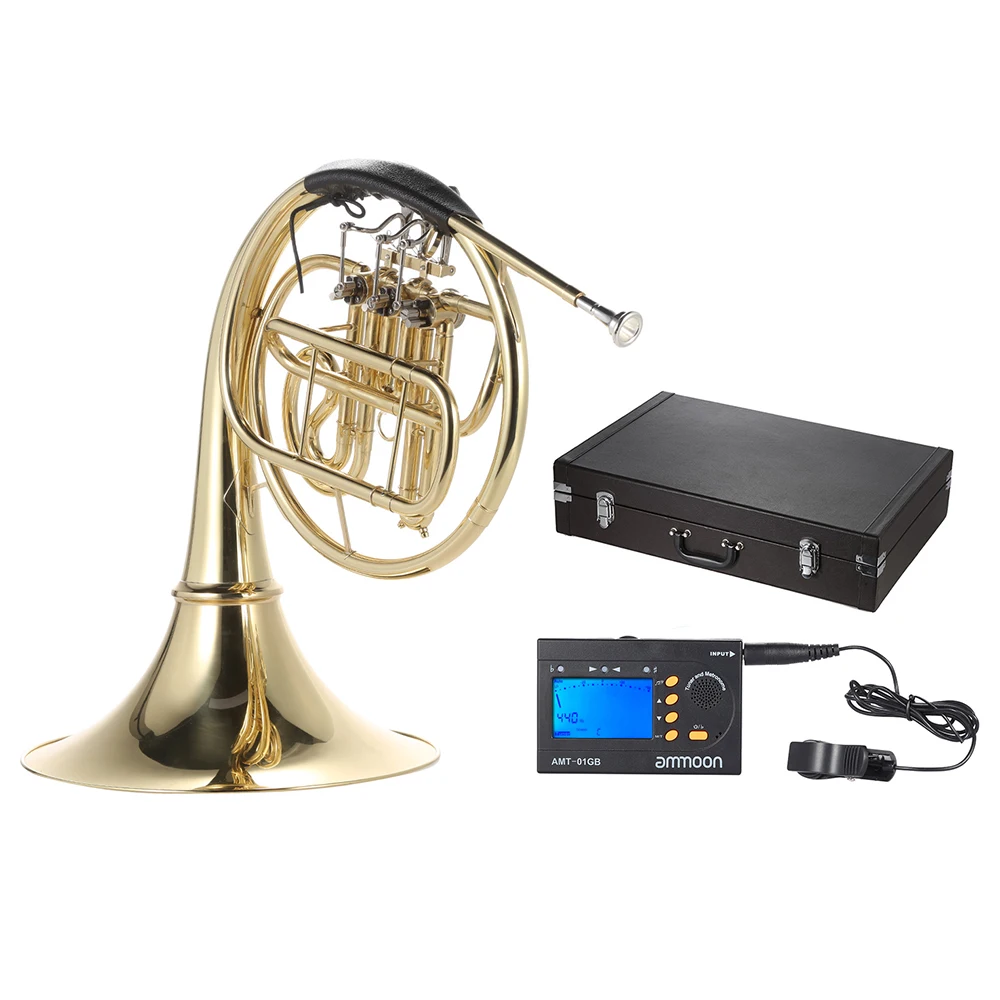 Ammoon French Horn B/Bb плоский 3 ключа с ammoon AMT-01GB в 1 Metro-тюнер | Спорт и развлечения