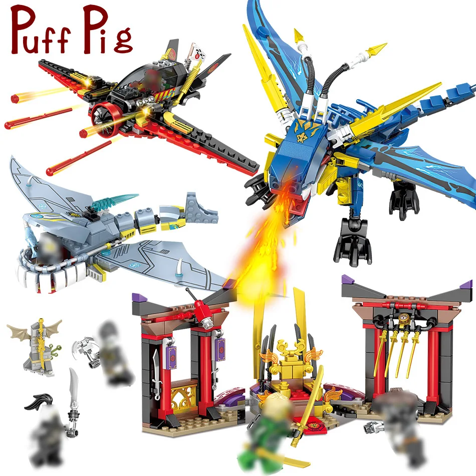 

Puff Pig 829PCS Dragon DIY Bricks Oyuncak Boy Gift Zabawki Kids Toys For Children Ninjagoes Temple Boy Building Blocks Speelgoed