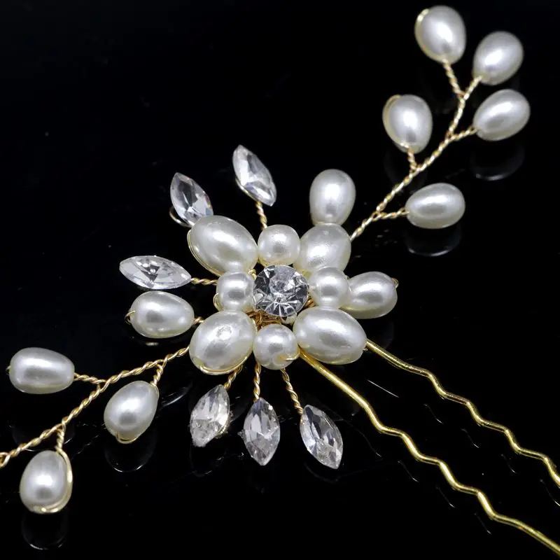 Fashion Bridal Hair Accessories Pearl Hair Clip Flower Wedding Comb Crystal Hairpins Clips Bridesmaid for Hair Clips Jewelry  (6)