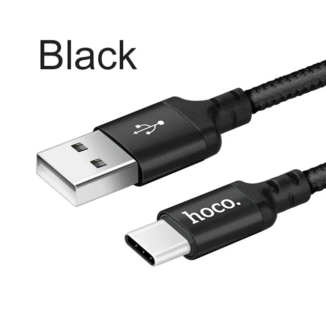 HOCO usb type-C кабель для быстрой зарядки USB-A-type-C 2A кабели для быстрой зарядки кабель для синхронизации данных для MacBook samsung Xiaomi Redmi huawei - Цвет: Black