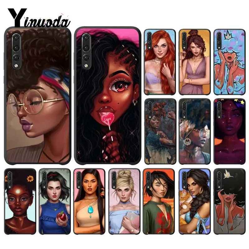 Чехол для телефона Yinuoda MELANIN POPPIN Black Girl с рисунком Huawei P9 P10 Plus Mate9 10 Mate10 Lite P20 Pro Honor10