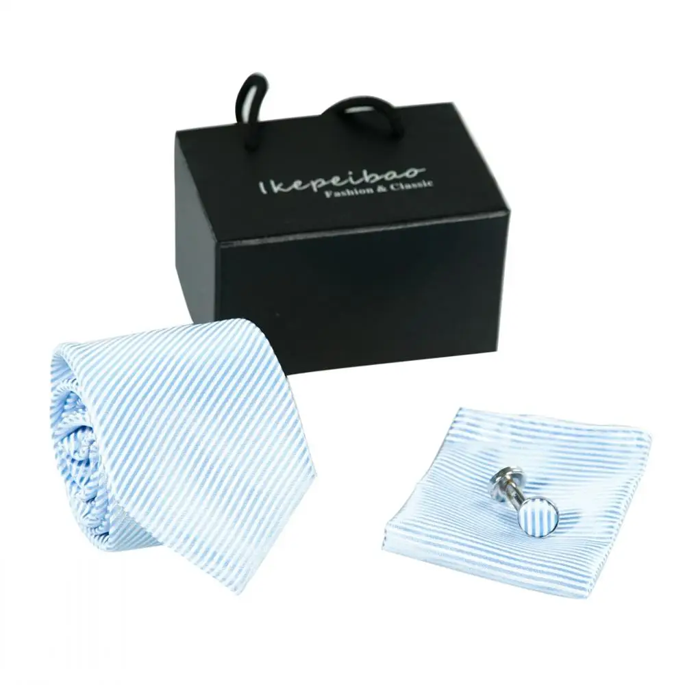  New Men Black Tie Set Paisley Tie and Handkerchief Polyester Necktie Corbatas Hombre Pocket Square 