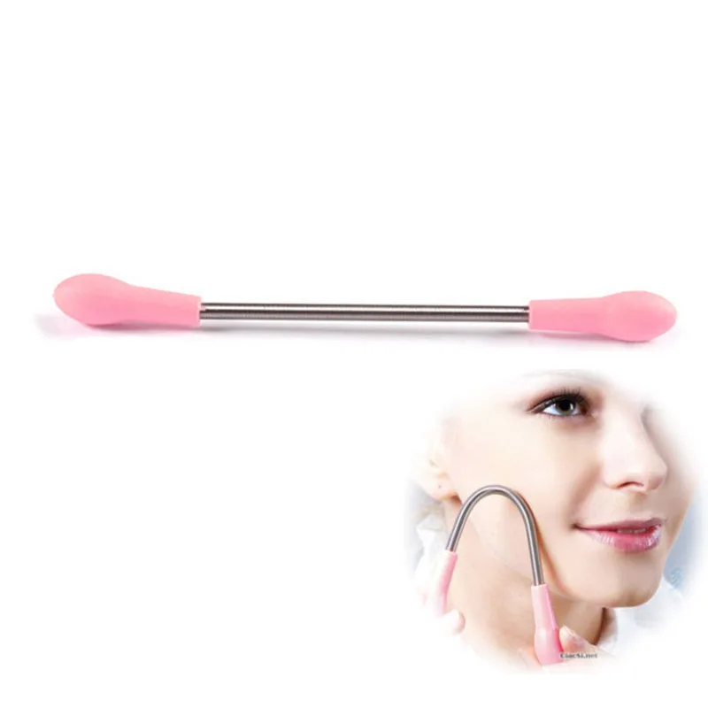 

High Quality Pink Facial Hair Remover Stainless Steel Spring Pull Face Plucking Hair Remover Cleaning Accessories