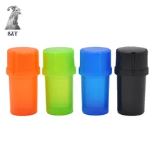 SY 1 шт. 2 в 1 пластиковый измельчитель табака травы специй шлифовальная дробилка контейнер для хранения табака принадлежности для курения