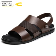 Camel Active/ новые летние мужские пляжные сандалии из натуральной кожи с мягкой подошвой, массажная амортизация, повседневные сандалии с двумя способами