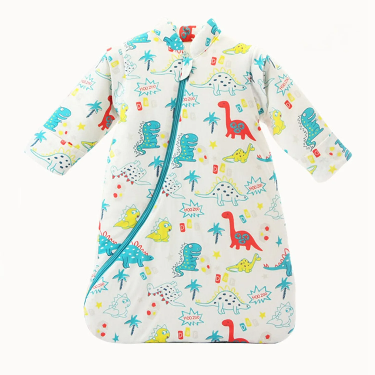 Унисекс; спальный мешок для малышей; одеяло; хлопковый спальный мешок с длинными рукавами; теплые зимние ночные рубашки с динозавром; 3,5 Tog