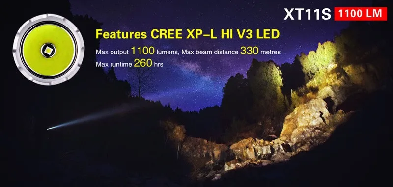 Кларус XT11S светодиодный фонарик CREE XP-L HI V3 светодиодный 1100 Люмен USB Перезаряжаемые Тактический плавный тусклый фонарь с батареей 2600 мА/ч, 18650 Батарея