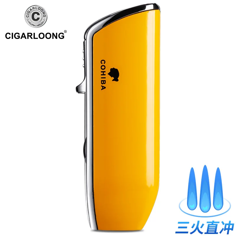 Cohiba металлическая газовая Бутановая 3 фонарь ная струйная ветрозащитная