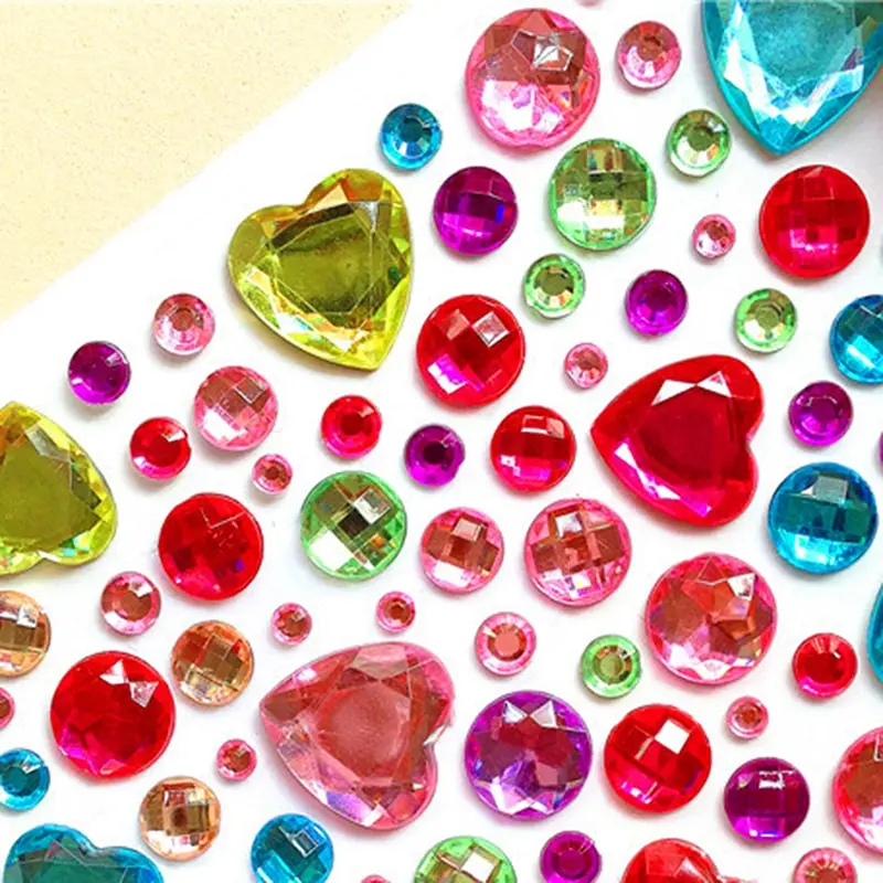 1 лист Декоративные Diamond Crystal камень наклейки творческих детей DIY Книги по искусству ремесла игрушки Bling наклейки телефон Декор Ремесло